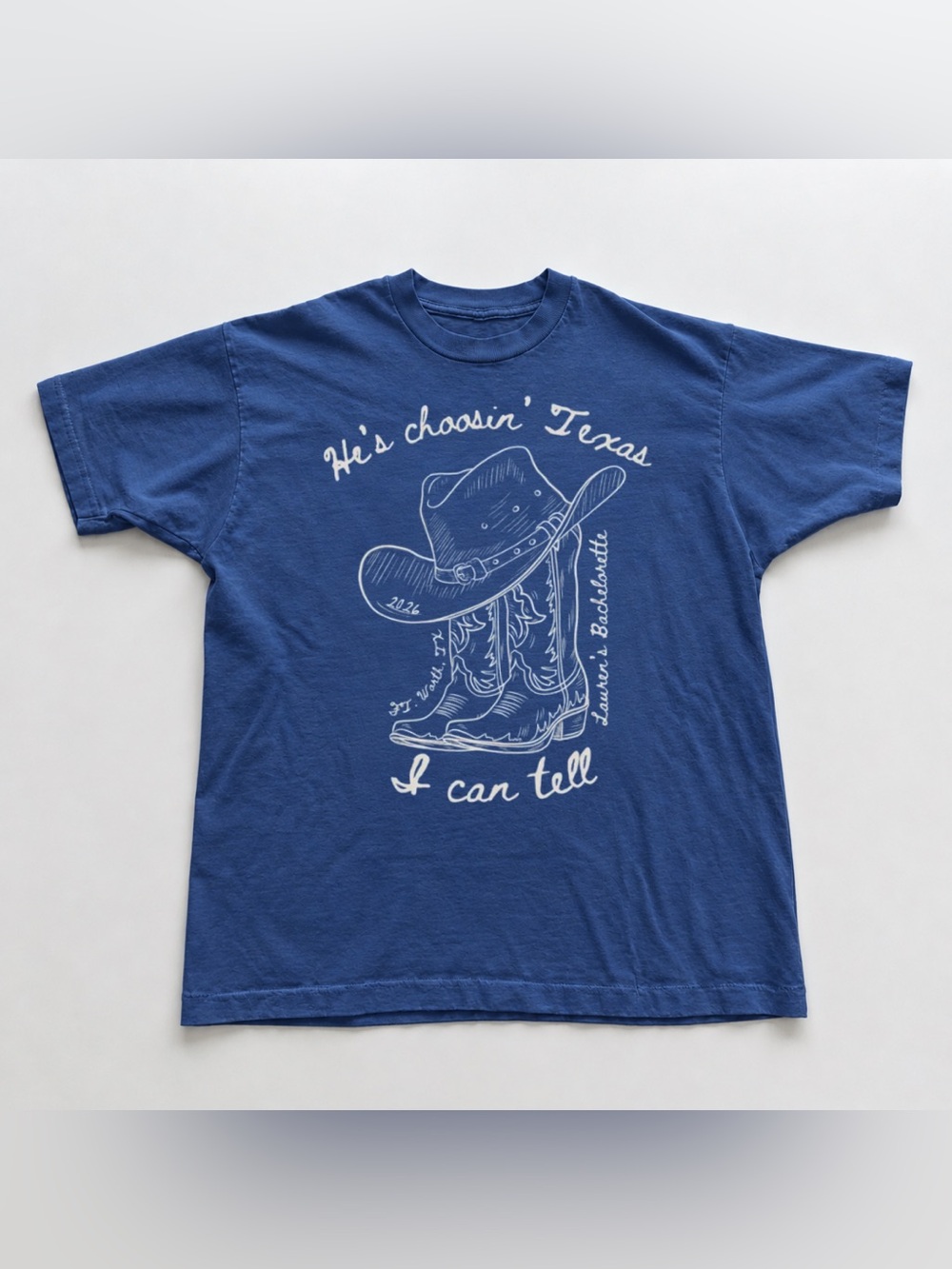 NavyBlue "He's Choosin' Texas" Graphic Tee